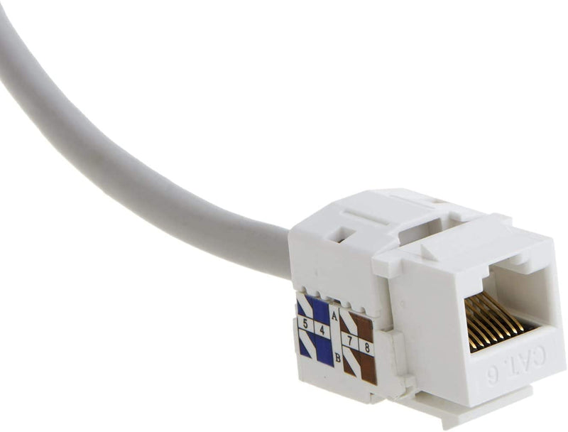 CableCreation Cat6 Keystone Jack RJ45 Keystone Jack, 60-Pack Keystone Cat6 Modular Female Connectors, White
