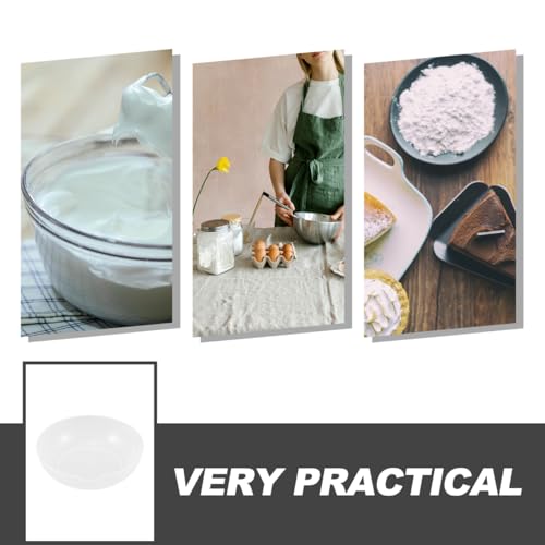 STOBOK 2Pcs Kitchen Scale Tray Plastic Round Pan with Capacity Mark for Food Weighing and Baking Cooking Accessories