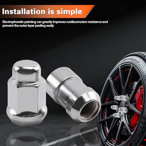 M14x1.5 20+6 Lug Nuts & Wheel Lock kit Compatible with RAM 1500 2500 3500 2013-2021 & Yukon XL 2500 2003-2013 & Tundra 2008-2013 M14x1.5