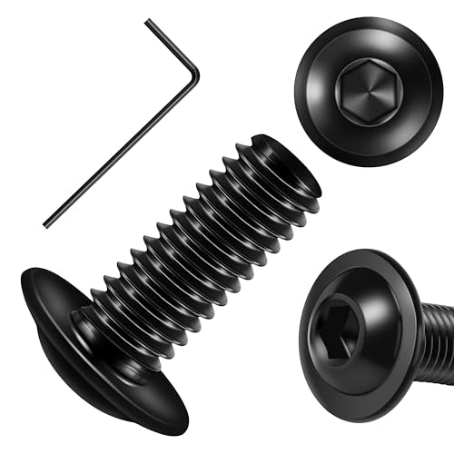 Mywish M5 x 12mm 50Pcs Flange Button Head Hex Socket Cap Screws Bolts & 1290 Pieces M2 M3 M4 M5 Screw Nuts and Bolts Assortment Kit, 304 Stainless Steel Button Head Socket Cap Metric Screw Assortment