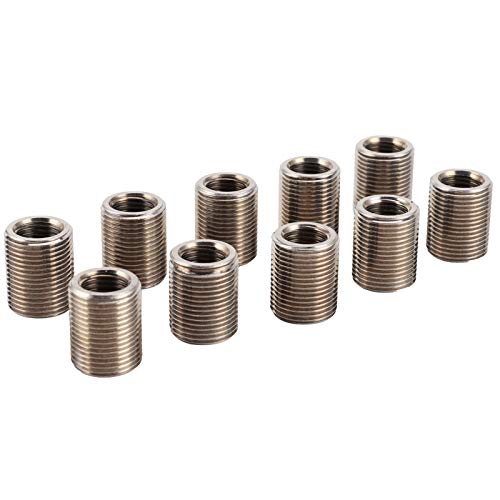 Thread Repair Inserts, Durable Stainless Steel Reducing Nut Thread Repair for Auto Workshop 303 Stainless Steel Red M14x1.5 Female M20x1.5 Male 25mm 10PCS