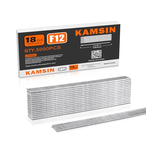 Combination of KAMSIN F30A 18 Gauge Pneumatic Brad Nailer Kit and 1/2"(12mm) 5000pcs Galvanized Brad Nails