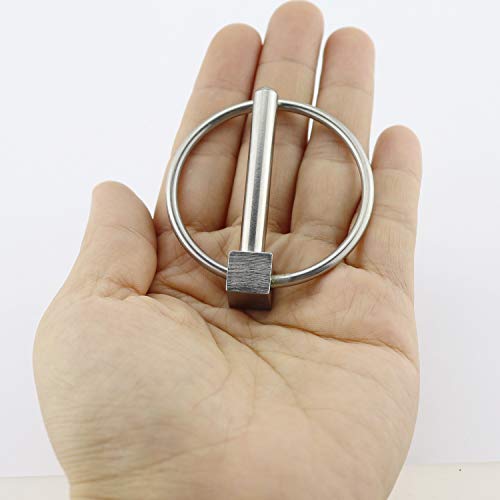 Stainless Steel 316 Lynch pins Linch Pin Dia 6.1mm(1/4In) x L 43.5mm(1-2/3in) with Ring 4 Pack 4 PCS