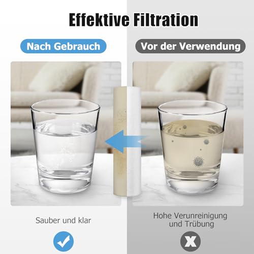 Ancable 2 x replacement filters for Grünbeck water filter FS 1 inch (50 µm without protective bell), house water filter, replacement candle filter for Grünbeck FS-B 1' and Boxer K/KD