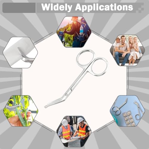 Ostomy Accessories Pouch Scissors with Blunt Round Tip for Colostomy Care, Stainless Steel, 110 mm, Pack of 1