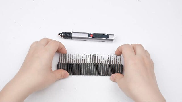 Electric Engraving Pen Kit, Engraving Tool Rechargeable Engraver Machine Silver