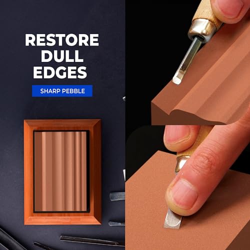 Sharp Pebble Grooved Sharpening Stones for Wood Carving Tools & Gouges
