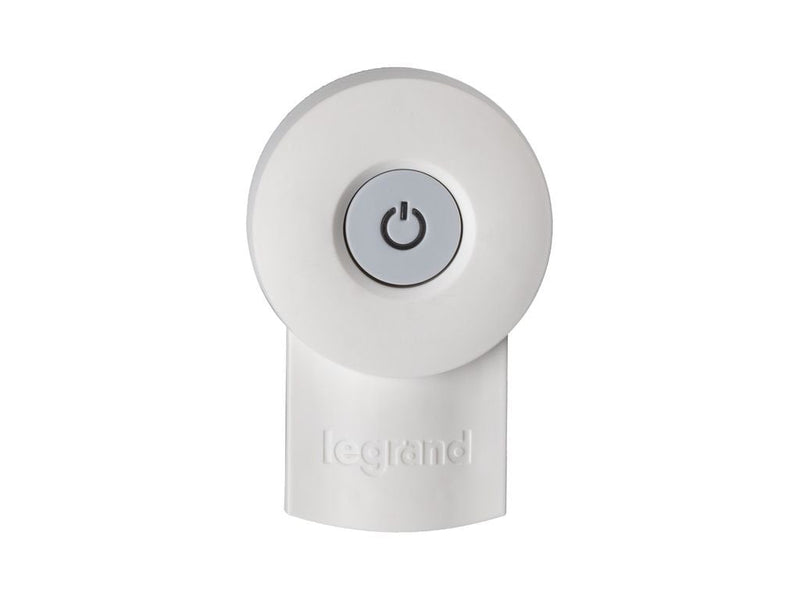 Legrand, protective contact plug with illuminated LED switch ON/OFF, double function plug, German standard, 16 A, 230 V, max. 3680 W, with cable connection up to 3 x 1.5 mm², color: white/gray, 050409 Schuko plug with LED -Switch