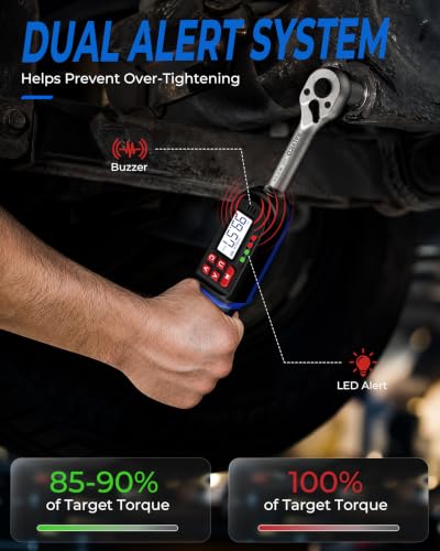 3/8 Digital Torque Wrench ±2% Accuracy for Auto Car Moto Spark Plug 5.02-99.57 Ft. Lb 3/8 Drive