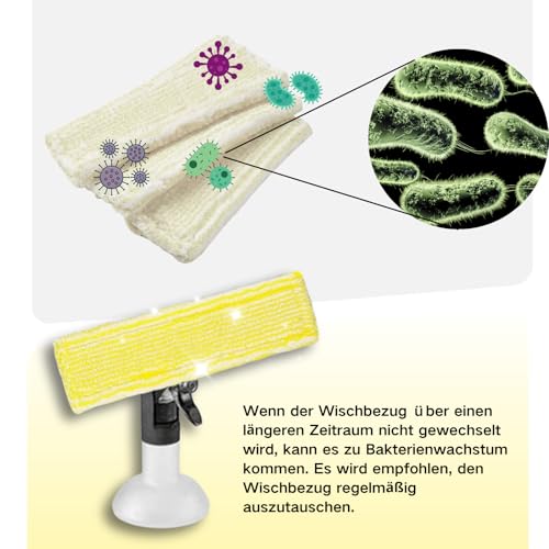 Pack of 5 Replacement Parts Compatible with Kärcher Window Vacuum: 3 Pieces Replacement Pads Microfibre Mop Covers and 2 Pieces Rubber Blades with High Cleaning Performance, Replacement Accessories 3 Yellow Y 2 Black
