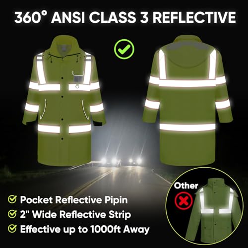 TICONN 16in Tool Bag with Soft Bottom+ Reflective Rain Coat (L)