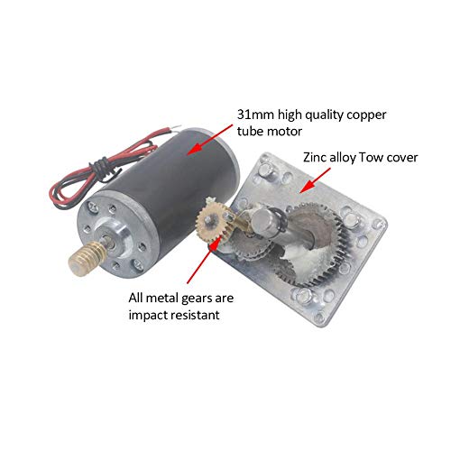 Fafeicy 12V 30RPM Worm Gear Motor, High Torsion Speed - Reduce Electric Gear Switchable 8mm Shaft, Ball Bearing Design and Metal Gear (12V 30RPM)