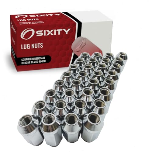 Sixity Auto 32 pc Chrome Plated Bulge Acorn Wheel Lug Nuts 7/16-20tpi 1.9"