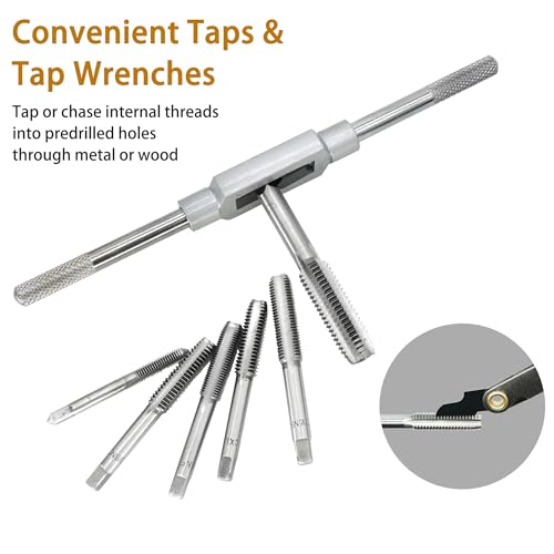 40PCS Tap and Die Set, Metric Screw Threads M3, M4, M5, M6, M7, M8, M10, M12, Both Coarse and Fine Types | Essential Threading Tool Kit with Complete Handles, Accessories and Case 40 pcs
