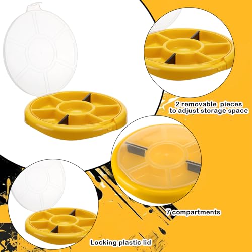3 Pcs 5 Gallon Bucket Tool Organizer Yellow Bucket Seat with 2 Removable Wall Pieces to Organize Small Parts Organizer Storage 5 Gallon Buckets Accessories with Lids for Nails Screw and Bolts