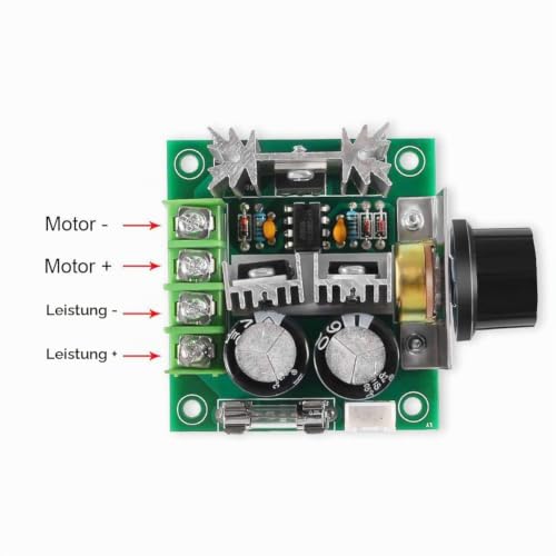 ARCELI 12V-40V 10A PWM DC Motor Speed Controller with High Torque and Low Radiation Frequency with Rotary Knob High Efficiency, Variable Speed Regulator