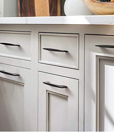 Goo-Ki 5'' Modern Cabinet Pull Matte Black Drawer Handle Wardrobe Cabinet Hardware,6 Pack 074 5'' Hole Centers