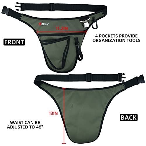 KUNN Garden Tool Belt,Durable Adjustable Tool Belt Waist Pouch with 4 Pocket for Women Men Gardeners Florist Army Green + 5 Gallon Bucket Tool Organizer 18-Pocket Heavy-Duty Bucket Caddy