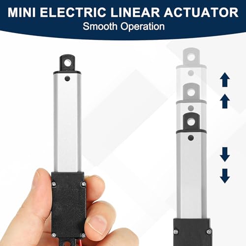 DTGN DC12V Mini Electric Linear Actuator 25mm(Stroke) - 20N/4.5lbs - 30mm/s Speed IP54 Waterproof Linear Actuator W/Brackets & Screws for Robotics, Cabinets, Home Automation 1" x 1.2"/s