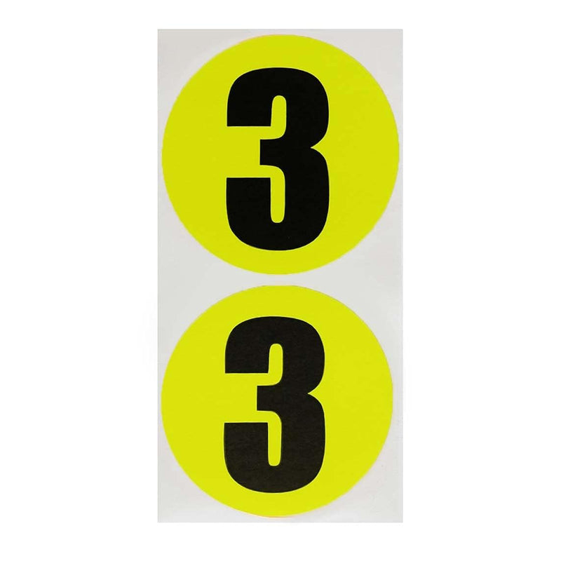 ChromaLabel 3 Inch Round Label Removable Color Code Dot Stickers, Numbered Inventory Labels, 100 Labels per Pack, Fluorescent Yellow, Three 3" Diameter