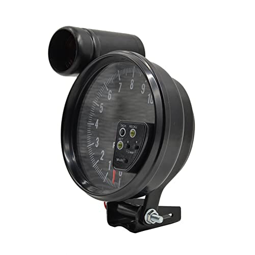 Shkalacar 5" Tachometer Gauge RPM Tach Gauge with 7 LED Multicolored Display Backlight with Shift Light Peak Sound LED Flash When RPM Warning for Universal Car