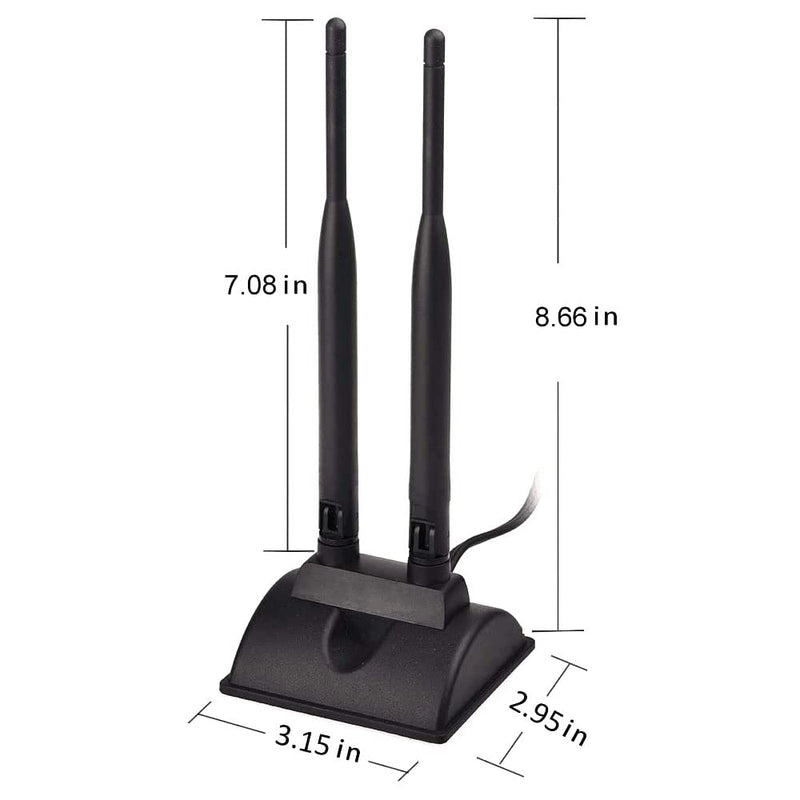 MustPoint 2.4GHz 5GHz Dual Band RP-SMA Male WiFi Antenna + IPEX MHF4 to RP-SMA Female Cable 9.8 inch for M.2 NGFF Network Card PC Computer