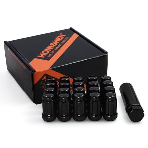 49034BKC-07-20AM Black Chrome M12x1.50 Spline Lug Nut with Key, 20 Pack