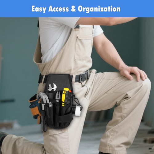 KENOBE 5-Pockets Tool Pouch and Leg Tool Pouch with Belt