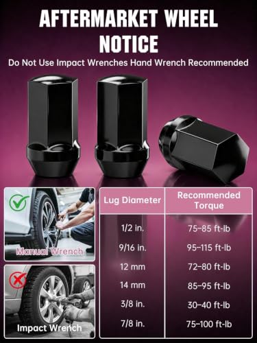 M14x1.5 Lug Nuts 24PCS Black OEM Style Replacement for Chevy Jeep 24PCS-For Chevy Jeep Dodge M14 x 1.5