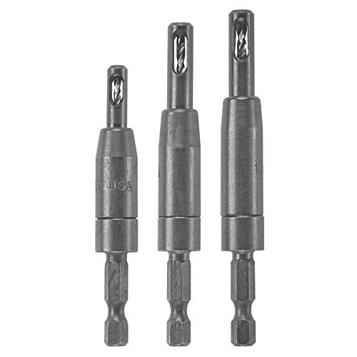 BOSCH CC2430 3-Piece Clic-Change 1/4 in. Self-Centering Drill Bit Assorted Set & SP515 5 Piece Hex Shank Countersink Drill Bit Set with #6, #8, #10, and #12 3pc Set Bit + Bit Set