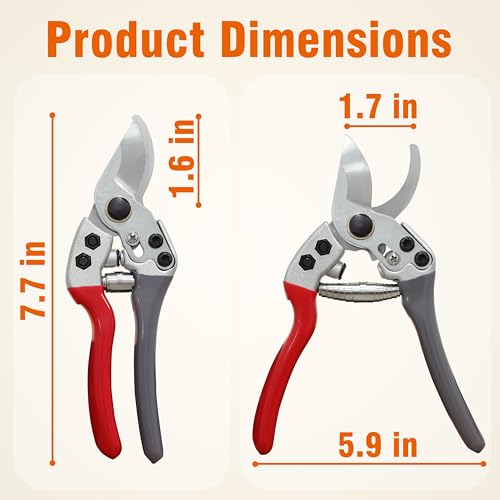 Gardzen Pruning Shear and Grow Bags Bundle: 8" SK5 Steel Bypass Pruner with Lock & 10-Pack 5 Gallon 300G Thickened Fabric Pots with Handles for Plants, Gardening and Aeration Planting