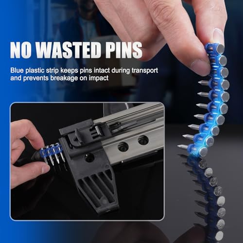 KIMSING 1 Inch Plastic Collated Concrete Pins, 1000PCS Box, 12 Gauge 1 box