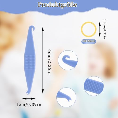 Pack of 500 Orthodontic Elastic Braces Rubber, Orthodontic Latex Elastics, with 5 Pieces Placements, Suitable for Braces, Gaps and Crooked Teeth (Fox 1/4 Inch)