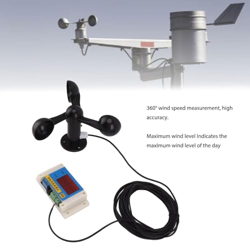 3 Blade Anemometer USB Operated Wind Speed Meter Tower Crane 5V High Precision Measurement Power Failure Memory Function Outdoor