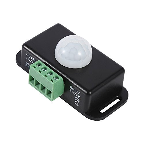 Qiilu Small 12V Motion Sensor 8×5×5DC 12V 24V Body Safety Infrared PIR Motion Sensor Detector Switch for LED Light Bar