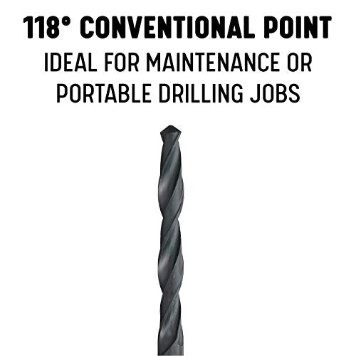 Drill America D/A21J-SET 21 Piece High Speed Steel Drill Bit Set with Black Oxide Finish (1/16" - 3/8" x 64ths), D/AN Series 21 Piece Set