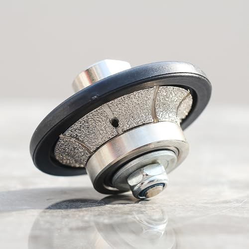 Raizi 3/8 inch Demi Bullnose Half Bullnose Diamond Hand Profile Wheel Router Bits 45 Degree Bevel Edge for Granite Concrete Marble Countertop Edge (E10) E10 (3/8")