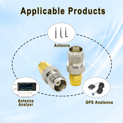 2 x SMA TNC Coaxial Adapter SMA Male to TNC Female Low Loss TNC to SMA Coaxial Cable Connector for WiFi Radio LTE Antenna Router Antennas
