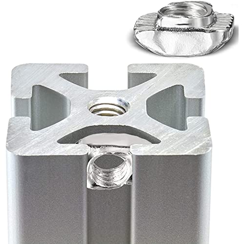 100 Pcs 4545 Series M6 T Nuts, T Slot Nut Hammer Head Fastener Nut, Nickel Plated Carbon Steel Nut for Aluminum Profile (4545 Series M6) 4545 Series M6(100 Pcs)