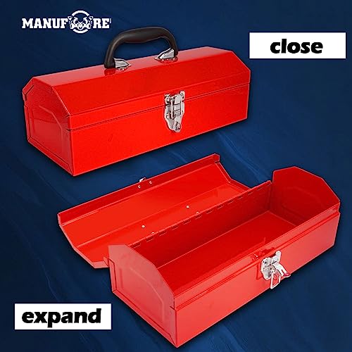 MANUFORE 14" and 16" Metal Tool Box Bundle