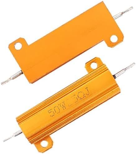 1 Pair Golden 50W Watt 7 Ohm 50W 7R Aluminum Housing Wirewound Resistor Passive Components,Fixed Resistors,Single Resistors