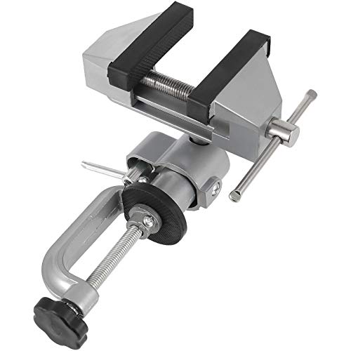 2 PCS 3 Inches Bench Vise, Tilts Rotate 360° Universal Work, Universal Table Vise, Aluminum Table Vise for Welding, Woodworking, Jewelry Making, Metal Working