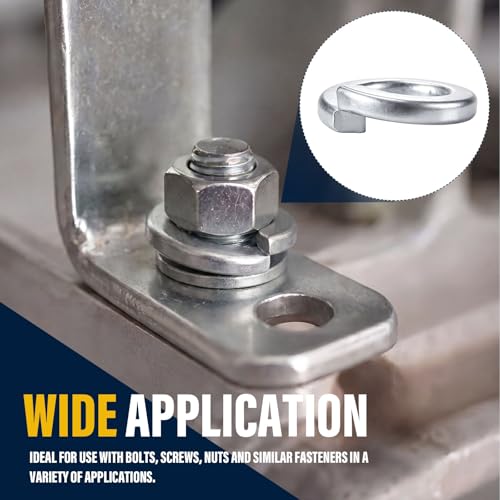 Moxweyeni 200 Pack 1/2 Split Lock Washer Hot Dip Galvanized Steel Low Carbon Steel Vibration Damping Bolts and Bolt Locking Washers for Indoor and Outdoor Projects Construction Applications