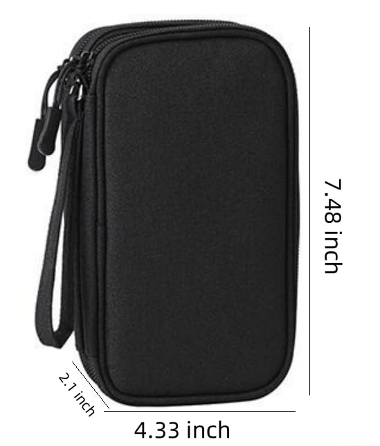 HORNO Travel Cord Organizer，Electronics Accessories Organizer Pouch Bag for Charger,USB Cable,Business Travel Gadget Bag ﻿ (Black) Black