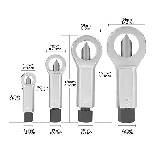 4PCS Nut Splitter Tool, Metal Heavy Duty Nut Splitter Breaker Cracker 9-27mm