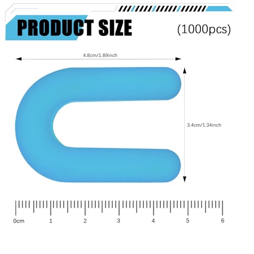 1000 Horseshoe Tile Spacers, 1/16-Inch U-Shaped Plastic Spacers for Tile Leveling System Floor Wall Tile Installation 1/16"-1000 Pcs