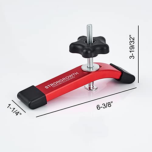 T track Hold Down Clamps for Woodworking,Red Color,6PK 6