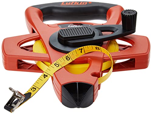 Crescent Lufkin 1/2" x 50' Hi-Viz Orange Fiberglass Tape Measure - FE050 15.2 m SAE Long Tape
