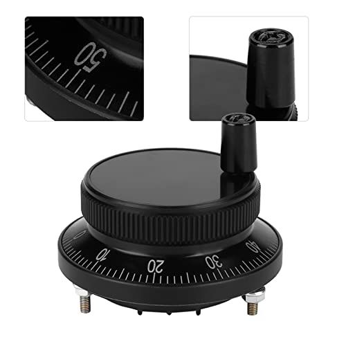 CNC Pulse Encoder, Hand Wheel Pulse Encoder, 5V 60MM Hand Wheel Pulse Encoder Mill Router Manual Control Manual Pulse Encoder Mill for CNC System (Black) Black
