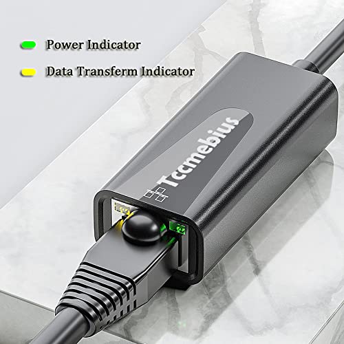 USB C Ethernet Adapter, USB C to 10 100 RJ45 Network LAN Wired Adapter, for MacBook Pro/Air, iPad Pro, Dell XPS, MateBook, Smartphone, Compatible Windows 7/8/10, Mac OS (TCC-S20C)